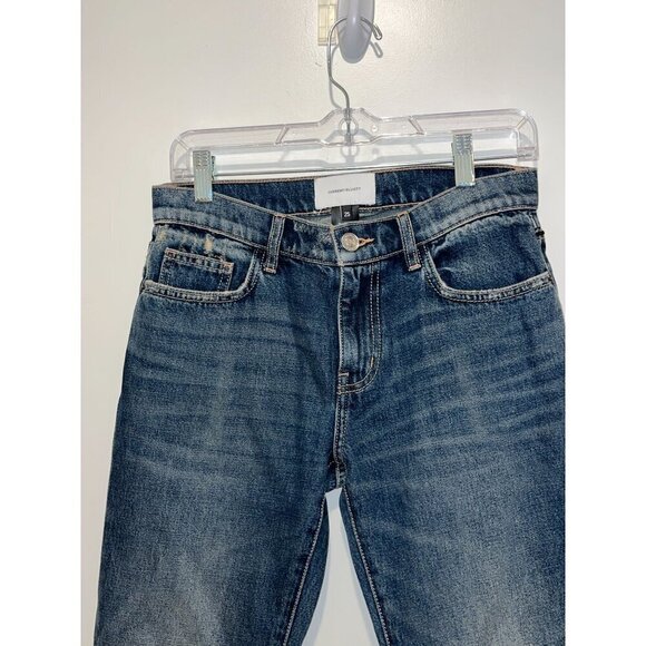 Current/Elliott Womens Distressed Blue Jeans With Red Plaid Patches Size 25 - Picture 2 of 10